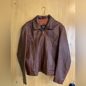 Vintage red/brown leather jacket